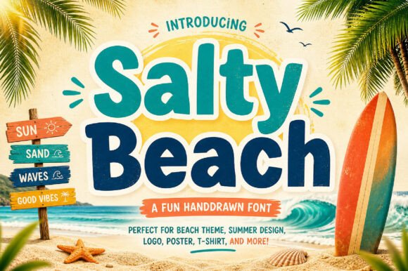 Meet Salty Beach: The Vibrant Display Font for Summer