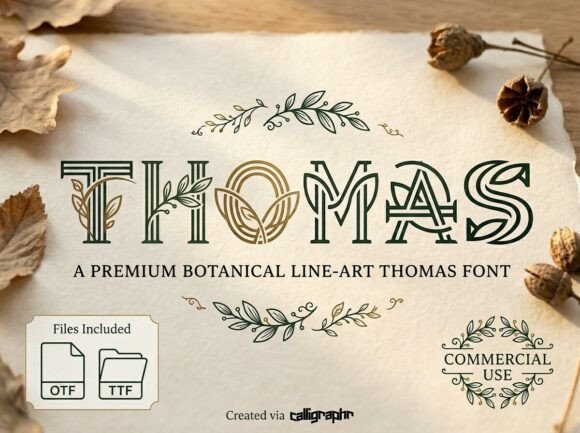 Thomas: The Botanical Line-Art Font for Modern Brands