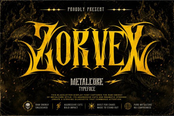 Zorvex: A Blackletter Font with Modern Aggression